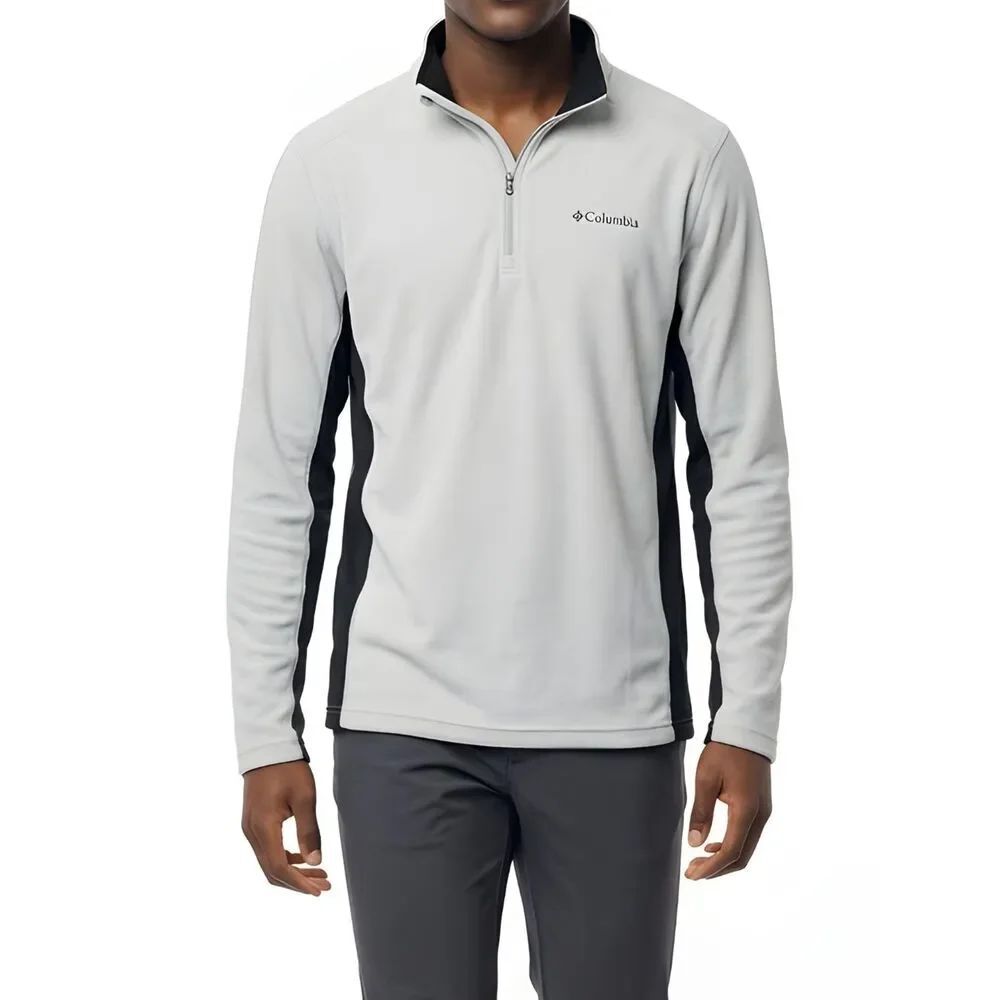 Columbia Men's Gray Half Zip Fleece Sports Top Size M